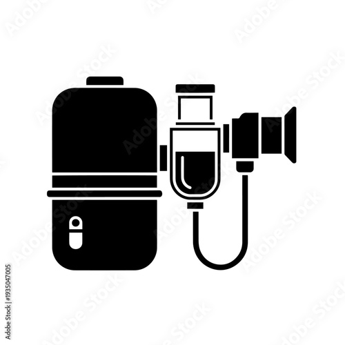 nebulizer vector, nebulizer device icon, inhalation therapy machine illustration, respiratory treatment equipment vector, asthma therapy device icon, pulmonary care machine vector, medical breathing