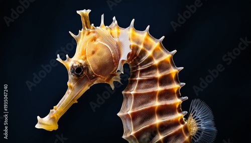 This Is A Photo Of A Yellow And Brown Seahorse