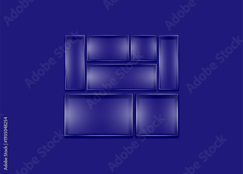 Glossy Blue Rectangular Panels Layout collection