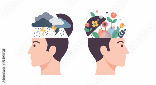 Mental Health Balance Concept Vector Illustration