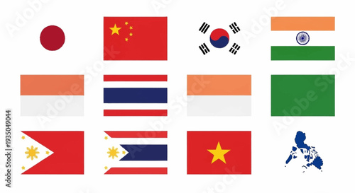 Collection of International Flags Representing Various Countries.