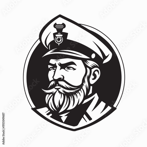 Nautical Commander Logo Vector Isolated On White Background