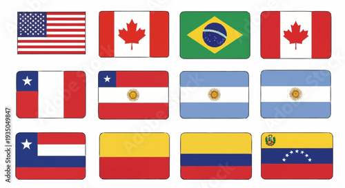 Collection of International Flags Representing Various Countries.