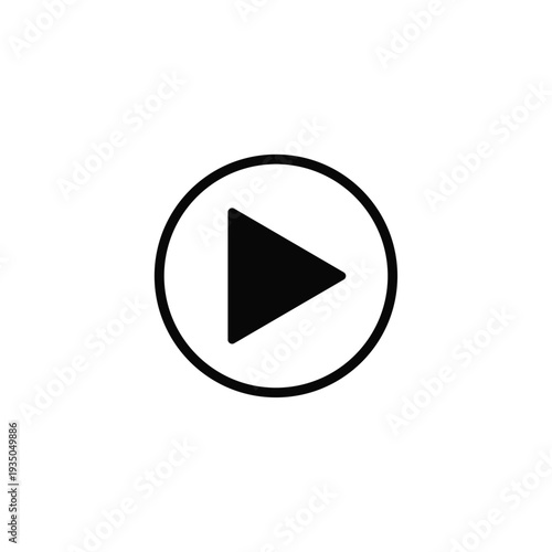 Simple black play button icon