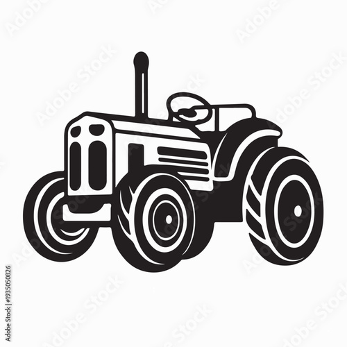 Agriculture Tractor Minimal Vector Design On White Background