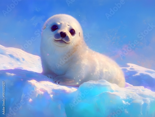 cute baby seal in the winter