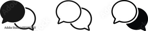 Speech bubbles in various configurations on white background
