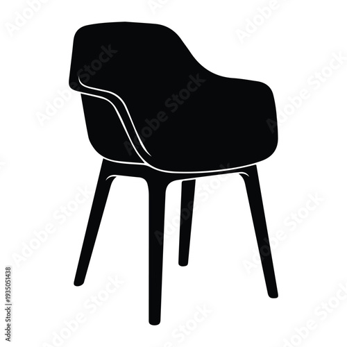 A modern design chair Icon Silhouette vector black design on a white background
