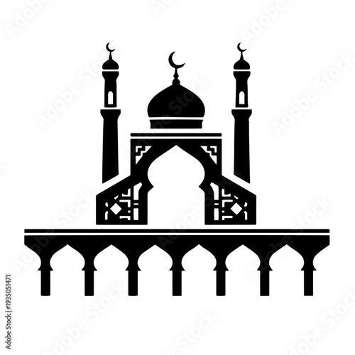 Ramadan Kareem Mosque Background Vector Design