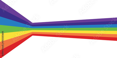 Vibrant rainbow spectrum lines extending into perspective.