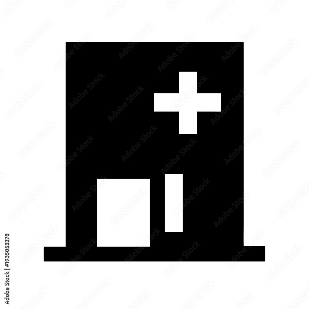 Fototapeta premium Building Hospital Thin Icon