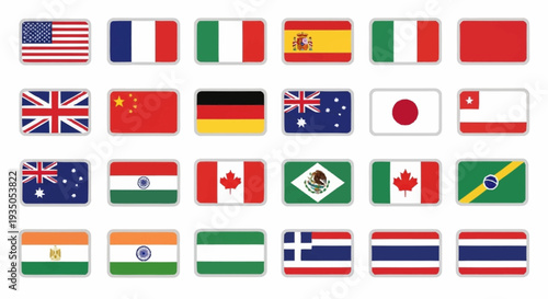 Collection of International Flags Representing Various Countries.