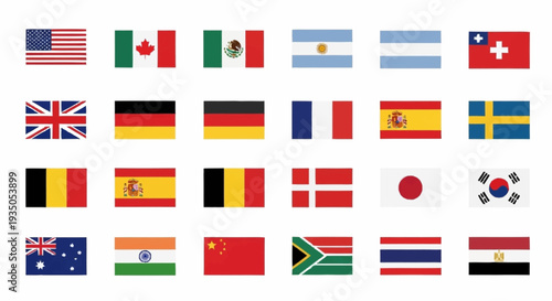 International Flags Representing Different Countries and Nations.