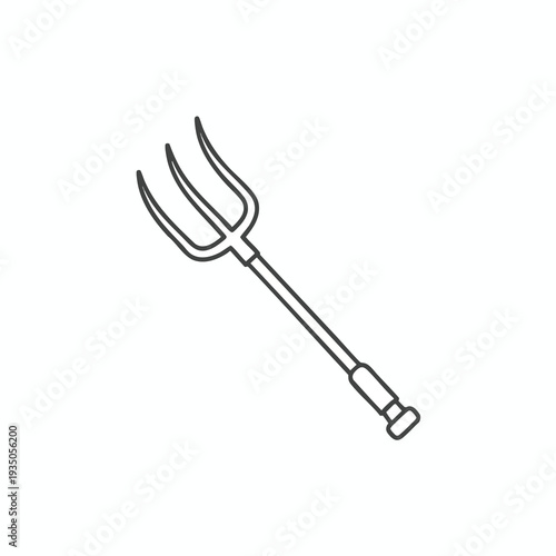 Simple Line Drawing of a Pitchfork for Farm or Food Industry Use