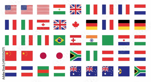 Collection of International Flags Representing Different Countries.