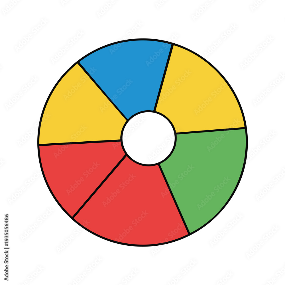 Obraz premium Colorful Pie Chart Illustration for Data Analysis and Business Presentation