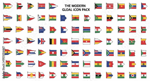 Collection of International Flags Representing Countries Around the World.