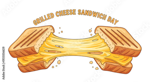 Grilled Cheese Sandwich Cut in Half.