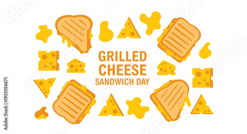 Grilled Cheese Sandwich Day Cheese Pieces.