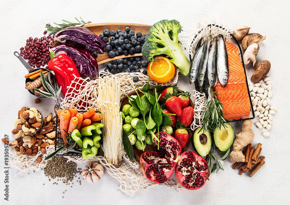 Fototapeta premium Foods representing anti - inflammatory diet.