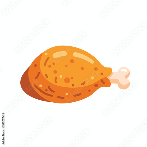 Fresh Cooked Chicken Leg with Crispy Skin and Juicy Interior