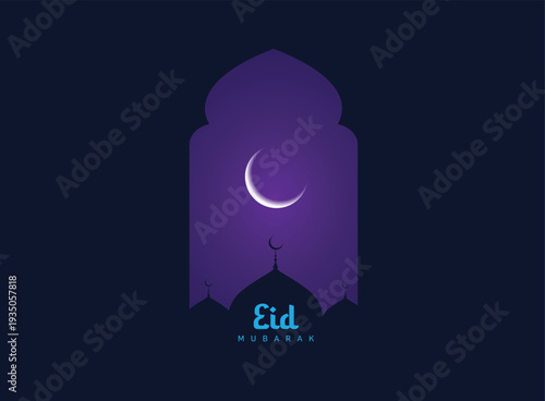 Eid Mubarak Islamic background template vector Illustration.