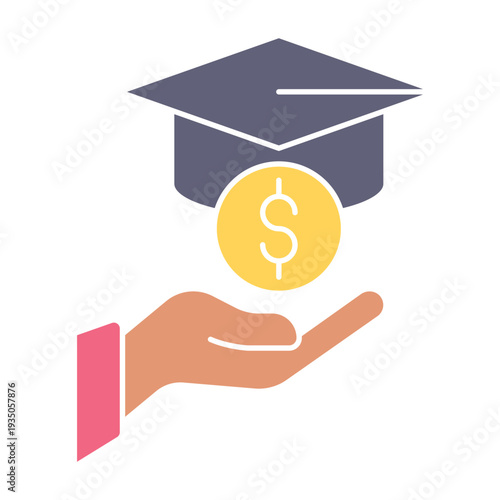 Education Fund Scholarship Support flat color