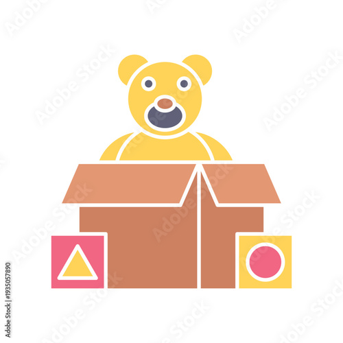 Toy Donation Box for Children flat color