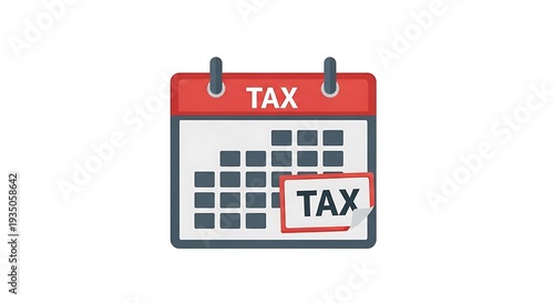Tax calendar page marked with important tax deadline notification