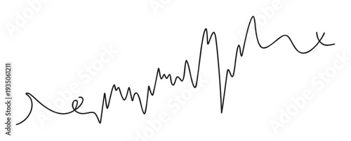 A continuous black oscillating wave line resembling a frequency spectrum or data fluctuations suitable for conveying energy dynamics and progressive changes in various visual presentations.