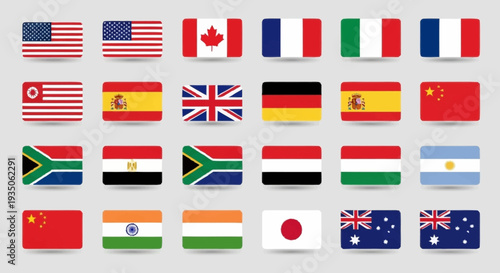 Collection of International Flags Representing Various Countries.