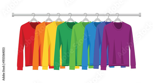A vibrant row of colorful sweaters hangs on a rack representing diversity and inclusion a striking silhouette high quality professional detailed