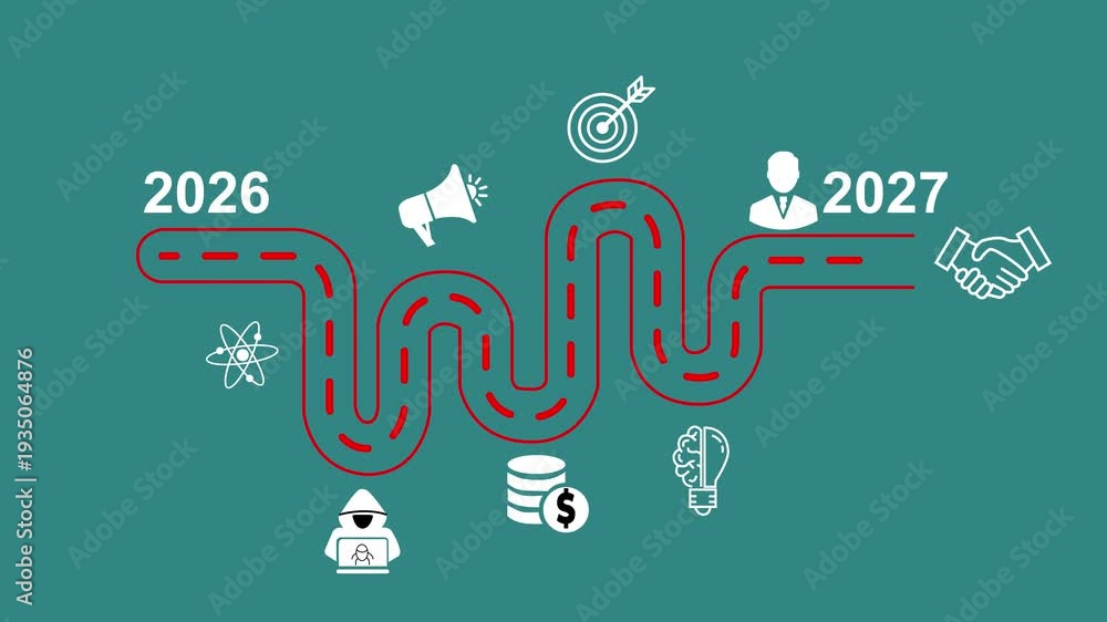 Business roadmap to 2027 success concept. A strategic business journey ...