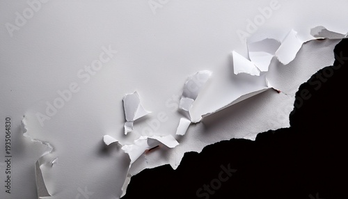 Torn Off White Paper With Rough Edges