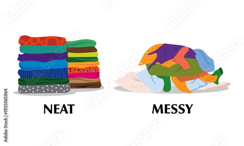 clothing organization visual comparison illustration
