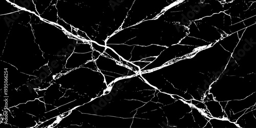 Black marble luxury stone texture background with bold white natural vein pattern.
