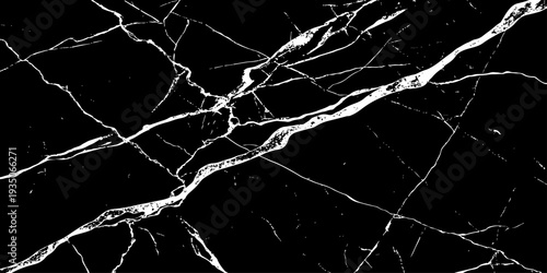 Luxury black marble stone texture background with dramatic white veins abstract pattern.