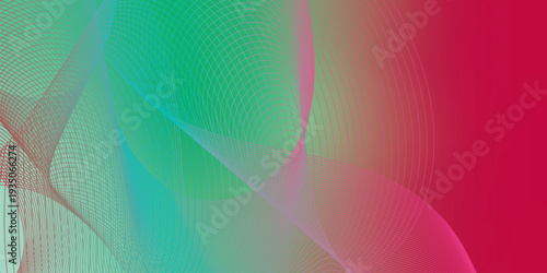 Abstract flowing wave background with smooth green and red gradient blend, soft mesh curves, vibrant modern design, dynamic layered lines, elegant fluid shapes, high resolution digital backdrop 