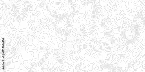 Minimal white topography line grid outline counter map. Landscape wavy topography relief discovery area white, black line background.