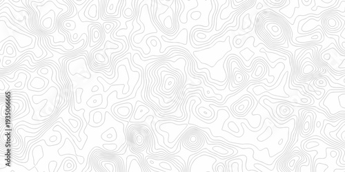 Minimal white topography line grid outline counter map. Landscape wavy topography relief discovery area white, black line background.