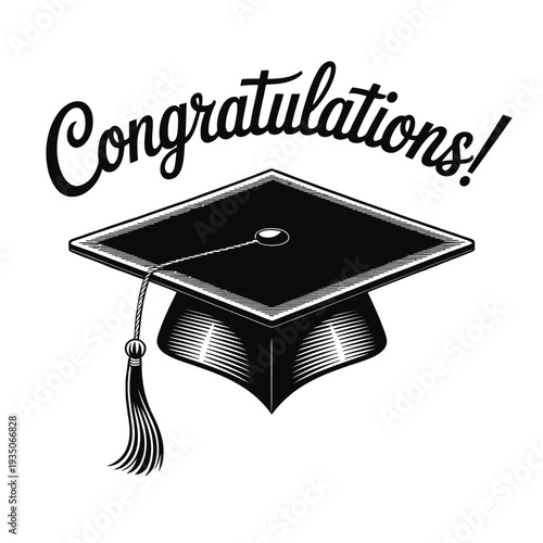 Congratulations graduate a graduation cap with celebratory text above