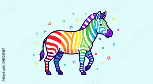 Colorful zebra illustration vector