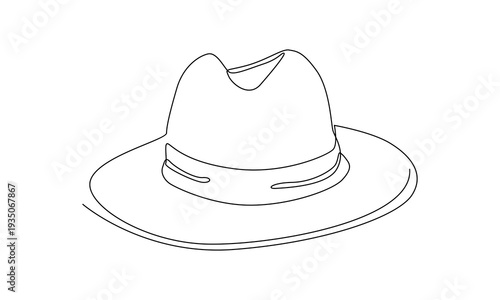 continuous line of hat illustration
