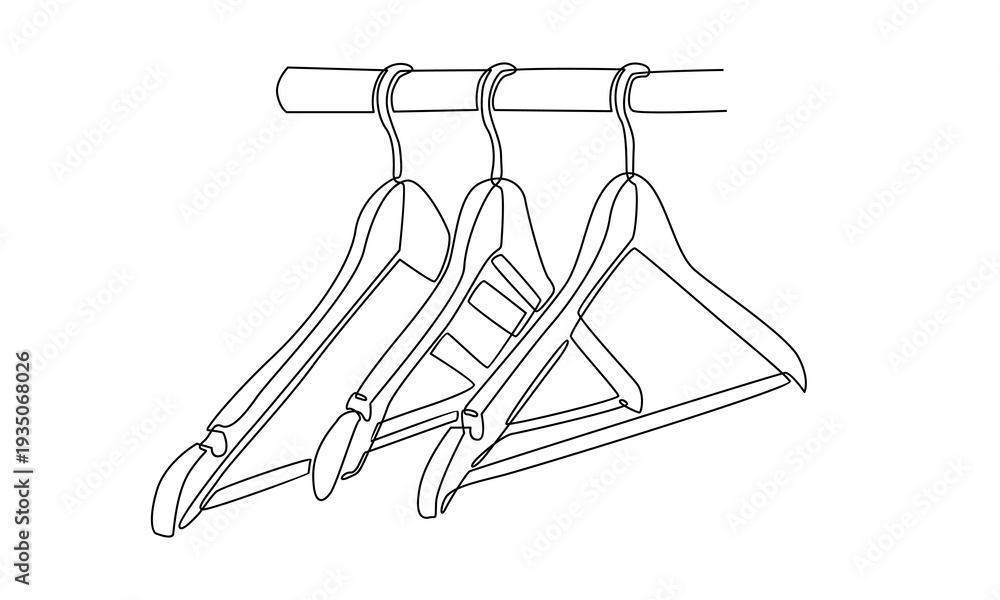 Obraz premium continuous line of hanger illustration