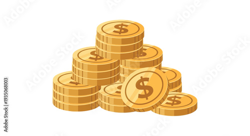 A vibrant stack of golden coins depicting wealth and prosperity rendered as a striking silhouette high quality professional detailed modern elegant