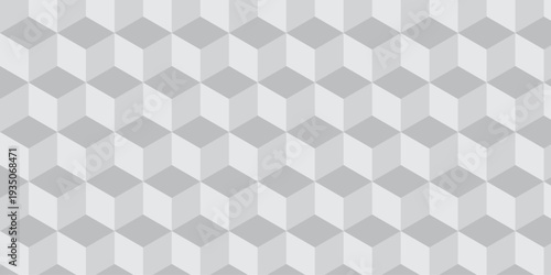 abstract white creative cubes decoration triangle wall and wallpaper textile vector square tile, mosaic endless repeat hexagon block texture background.