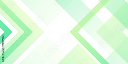 Dynamic green and white abstract background with a modern geometric pattern of overlapping shapes and clean angular lines