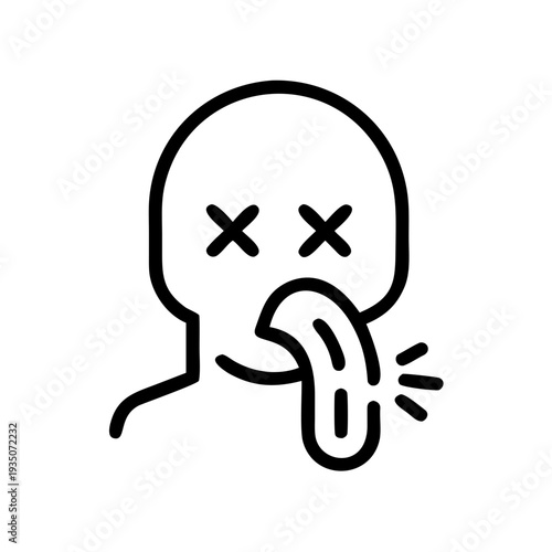 Cartoon character with crossed-out eyes and a zipped lip gesture isolated on white background, Vector