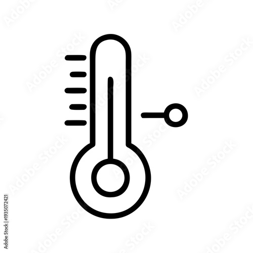 Simple illustration of a thermometer showing temperature measurement with a degree symbol isolated on white background, Vector