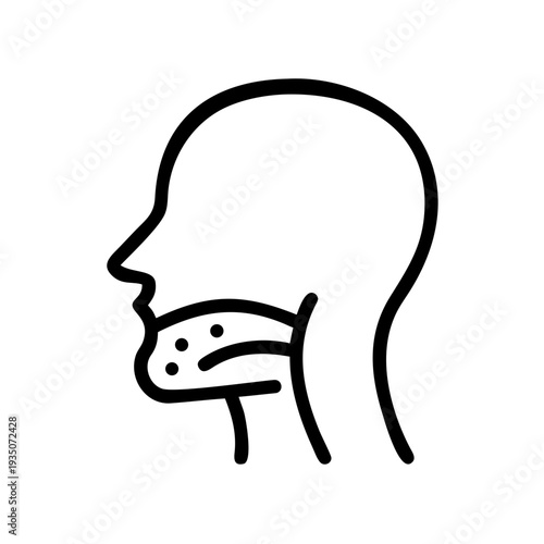 Silhouette of a person with a face mask covering their mouth and nose isolated on white background, Vector